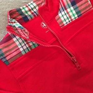Boys Red w/Plaid Pullover (Size 4T)